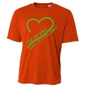 Love Our World Every Steps Counts Heart Love Lucky Gift Cooling Performance Crew T-Shirt