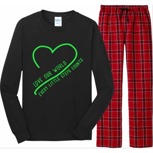 Love Our World Every Steps Counts Heart Love Lucky Gift Long Sleeve Pajama Set