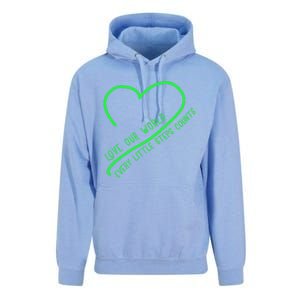 Love Our World Every Steps Counts Heart Love Lucky Gift Unisex Surf Hoodie