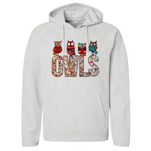 Love Owls Wo Owl Lovers Performance Fleece Hoodie