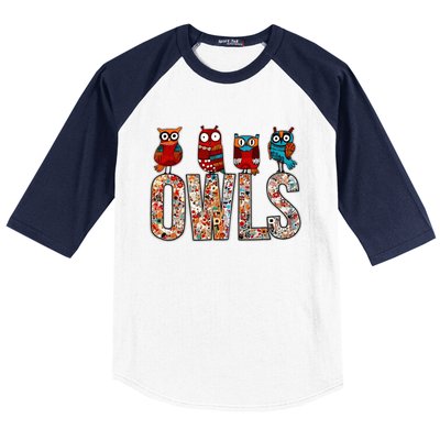 Love Owls Wo Owl Lovers Baseball Sleeve Shirt