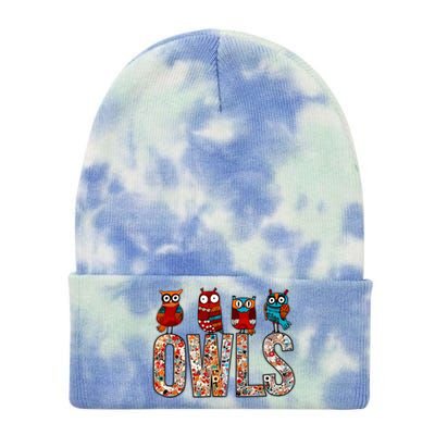 Love Owls Wo Owl Lovers Tie Dye 12in Knit Beanie