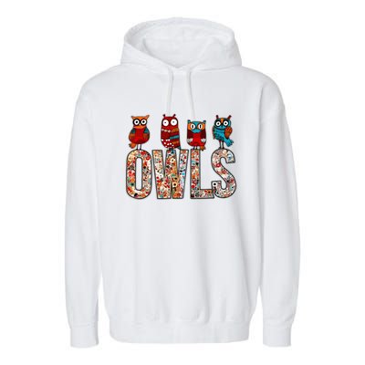 Love Owls Wo Owl Lovers Garment-Dyed Fleece Hoodie