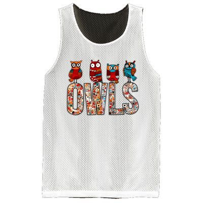 Love Owls Wo Owl Lovers Mesh Reversible Basketball Jersey Tank