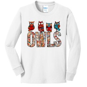 Love Owls Wo Owl Lovers Kids Long Sleeve Shirt