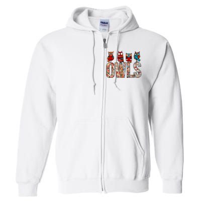 Love Owls Wo Owl Lovers Full Zip Hoodie