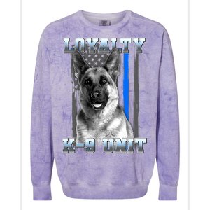 Loyalty K-9 Unit German Shepard Thin Blue Line Flag Colorblast Crewneck Sweatshirt