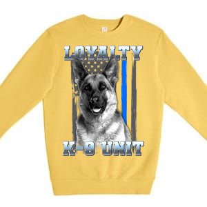 Loyalty K-9 Unit German Shepard Thin Blue Line Flag Premium Crewneck Sweatshirt