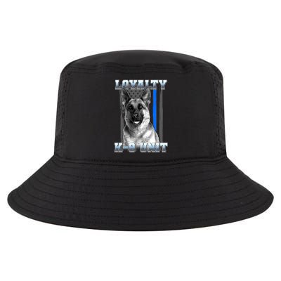Loyalty K-9 Unit German Shepard Thin Blue Line Flag Cool Comfort Performance Bucket Hat