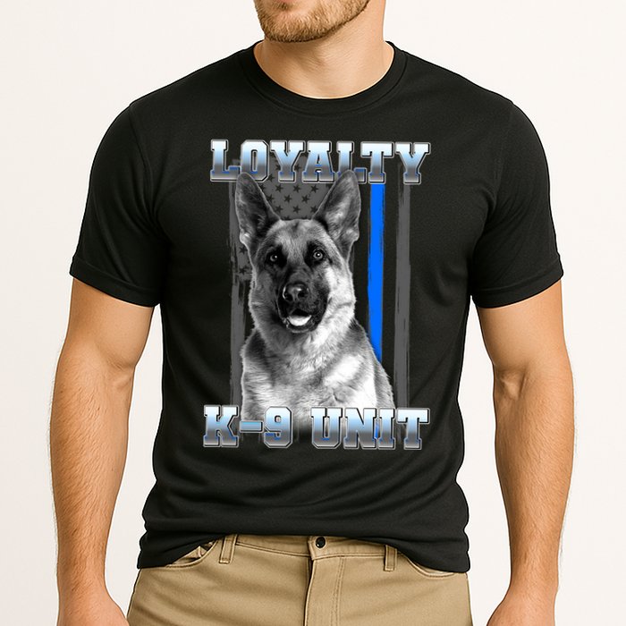 Loyalty K-9 Unit German Shepard Thin Blue Line Flag Cooling Performance Crew T-Shirt