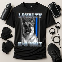 Loyalty K-9 Unit German Shepard Thin Blue Line Flag Cooling Performance Crew T-Shirt