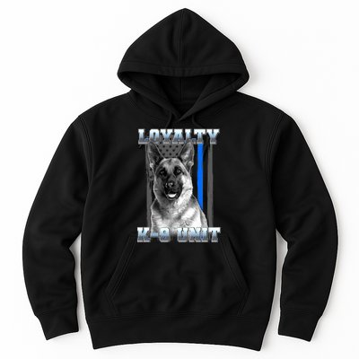 Loyalty K-9 Unit German Shepard Thin Blue Line Flag Hoodie