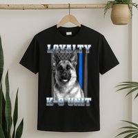 Loyalty K-9 Unit German Shepard Thin Blue Line Flag T-Shirt