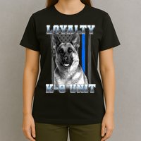 Loyalty K-9 Unit German Shepard Thin Blue Line Flag T-Shirt