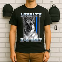 Loyalty K-9 Unit German Shepard Thin Blue Line Flag T-Shirt