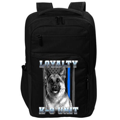 Loyalty K-9 Unit German Shepard Thin Blue Line Flag Impact Tech Backpack