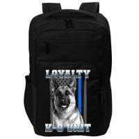 Loyalty K-9 Unit German Shepard Thin Blue Line Flag Impact Tech Backpack
