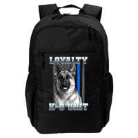 Loyalty K-9 Unit German Shepard Thin Blue Line Flag Backpack