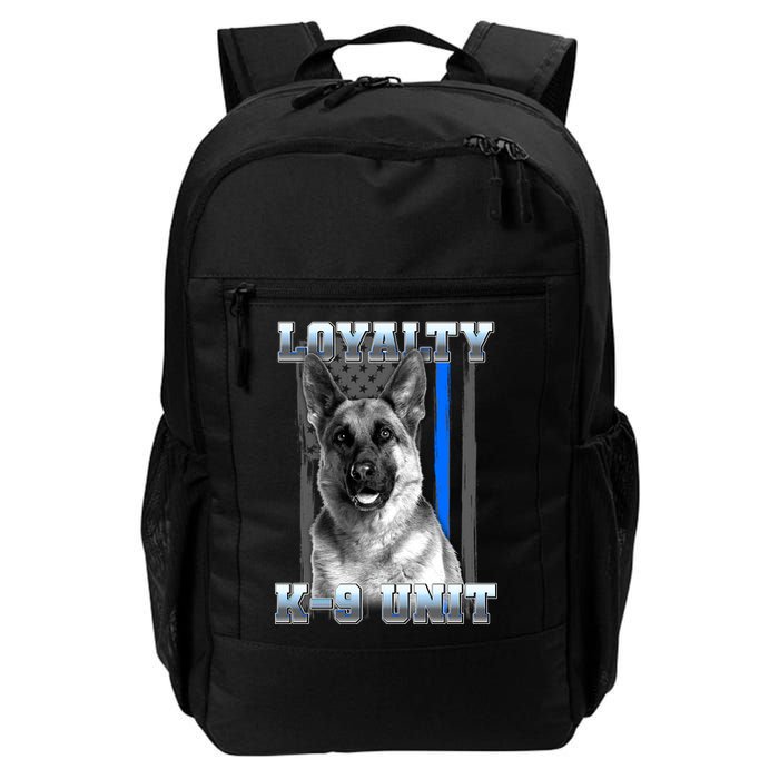 Loyalty K-9 Unit German Shepard Thin Blue Line Flag Backpack