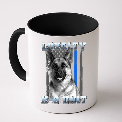 Loyalty K-9 Unit German Shepard Thin Blue Line Flag Mug