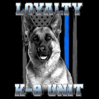 Loyalty K-9 Unit German Shepard Thin Blue Line Flag Drawstring Bag