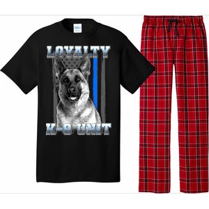 Loyalty K-9 Unit German Shepard Thin Blue Line Flag Pajama Set