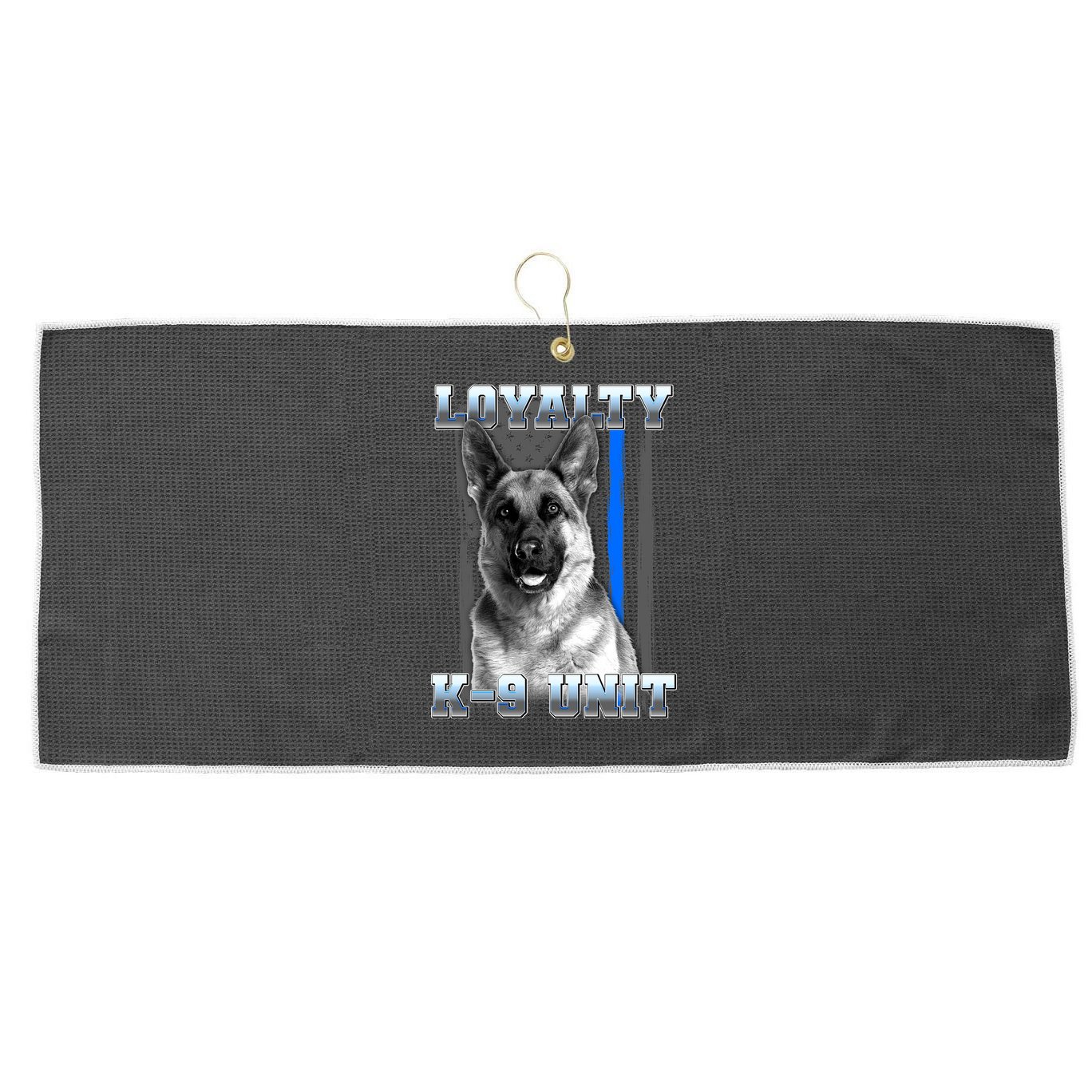 Loyalty K-9 Unit German Shepard Thin Blue Line Flag Large Microfiber Waffle Golf Towel