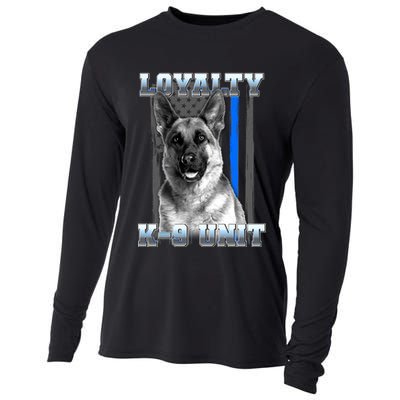 Loyalty K-9 Unit German Shepard Thin Blue Line Flag Cooling Performance Long Sleeve Crew