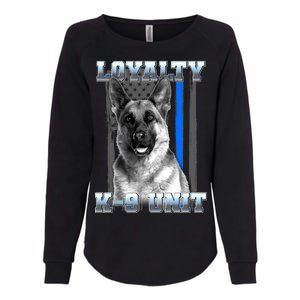 Loyalty K-9 Unit German Shepard Thin Blue Line Flag Womens California Wash Sweatshirt