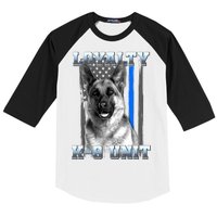 Loyalty K-9 Unit German Shepard Thin Blue Line Flag Baseball Sleeve Shirt