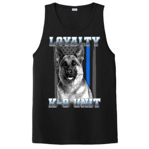 Loyalty K-9 Unit German Shepard Thin Blue Line Flag PosiCharge Competitor Tank