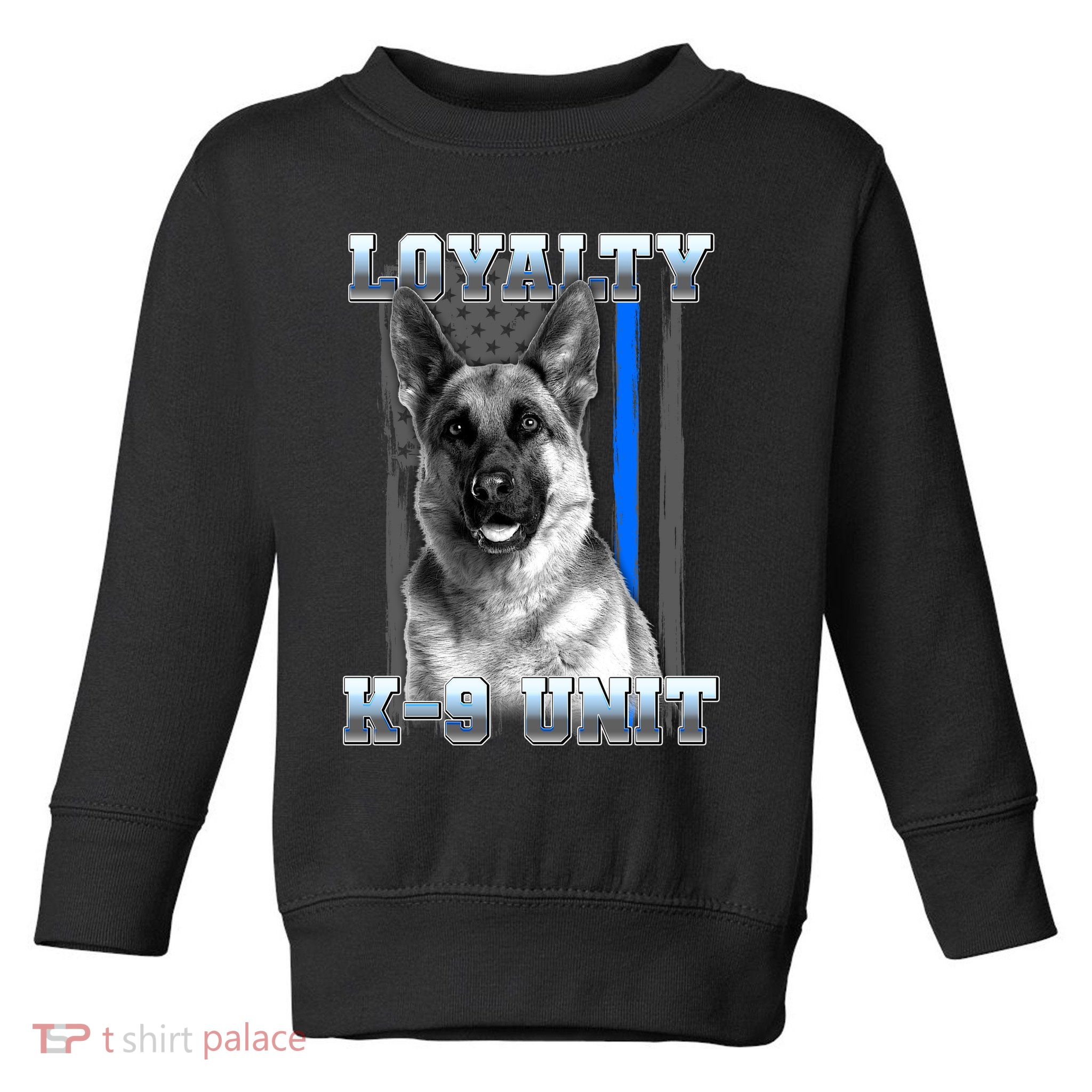 Loyalty K-9 Unit German Shepard Thin Blue Line Flag Toddler Sweatshirt