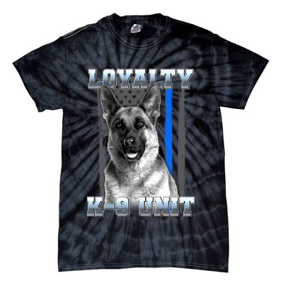 Loyalty K-9 Unit German Shepard Thin Blue Line Flag Tie-Dye T-Shirt