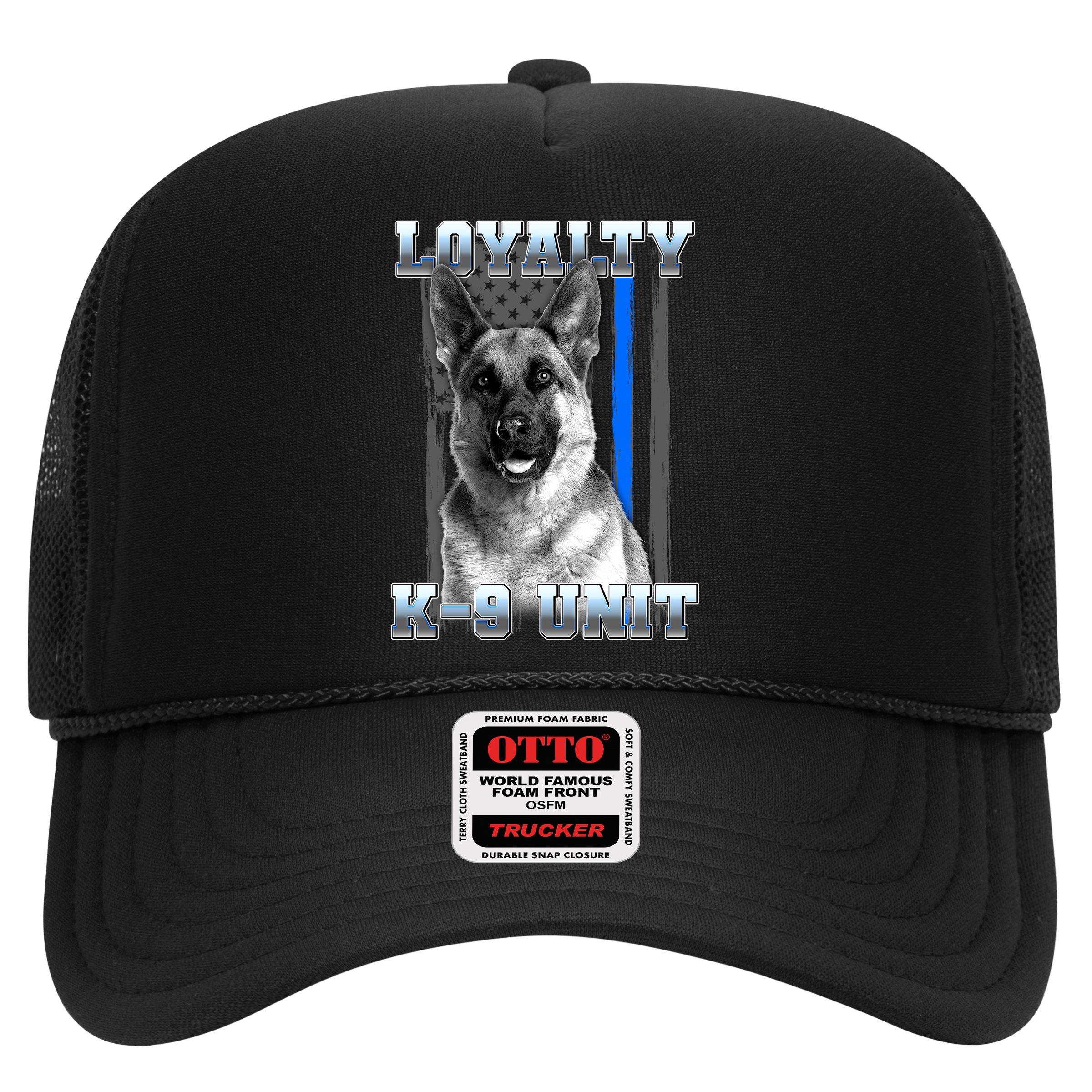 Loyalty K-9 Unit German Shepard Thin Blue Line Flag Hat