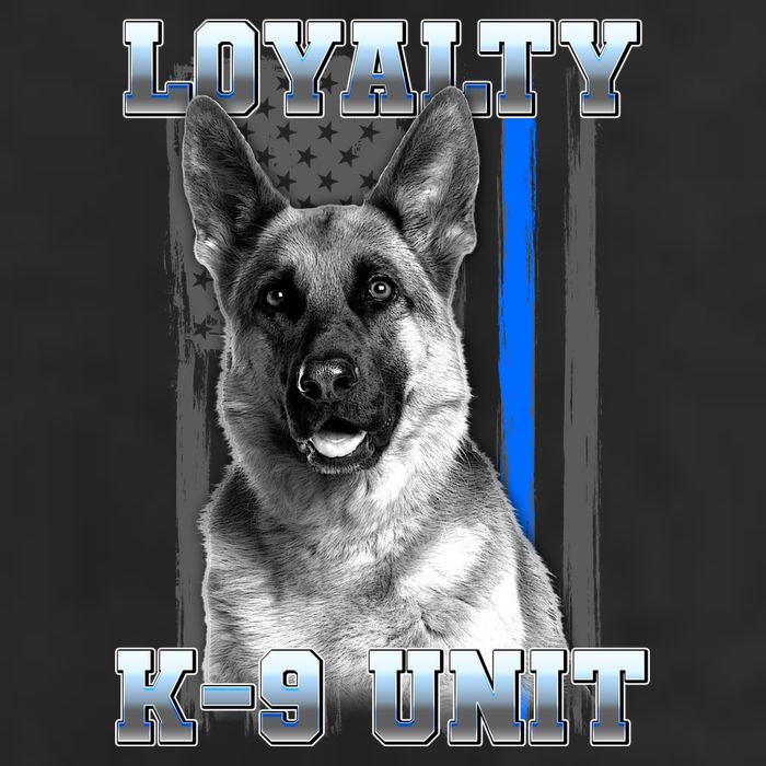 Loyalty K-9 Unit German Shepard Thin Blue Line Flag Golf Towel