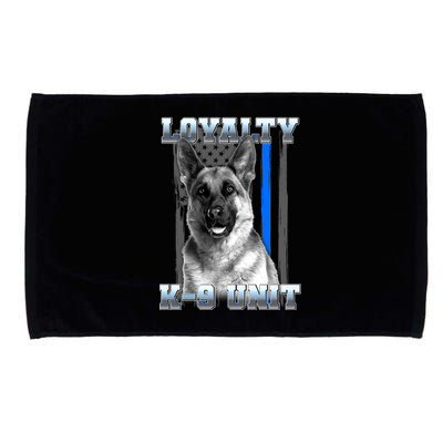 Loyalty K-9 Unit German Shepard Thin Blue Line Flag Microfiber Hand Towel