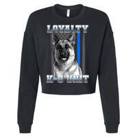 Loyalty K-9 Unit German Shepard Thin Blue Line Flag Cropped Pullover Crew