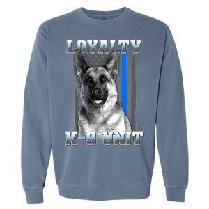 Loyalty K-9 Unit German Shepard Thin Blue Line Flag Garment-Dyed Sweatshirt