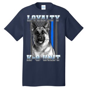 Loyalty K-9 Unit German Shepard Thin Blue Line Flag Tall T-Shirt