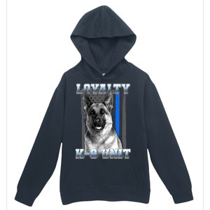 Loyalty K-9 Unit German Shepard Thin Blue Line Flag Urban Pullover Hoodie