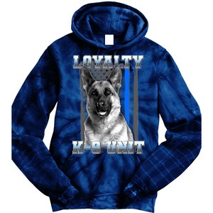 Loyalty K-9 Unit German Shepard Thin Blue Line Flag Tie Dye Hoodie