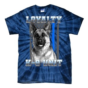 Loyalty K-9 Unit German Shepard Thin Blue Line Flag Tie-Dye T-Shirt