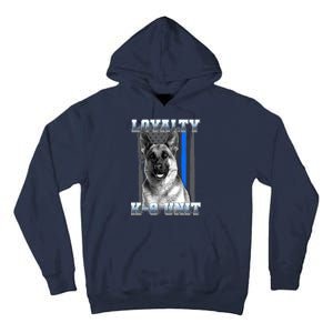 Loyalty K-9 Unit German Shepard Thin Blue Line Flag Tall Hoodie