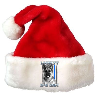 Loyalty K-9 Unit German Shepard Thin Blue Line Flag Premium Christmas Santa Hat