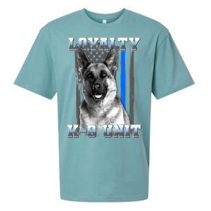 Loyalty K-9 Unit German Shepard Thin Blue Line Flag Sueded Cloud Jersey T-Shirt