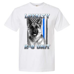 Loyalty K-9 Unit German Shepard Thin Blue Line Flag Garment-Dyed Heavyweight T-Shirt