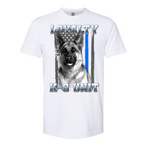 Loyalty K-9 Unit German Shepard Thin Blue Line Flag Softstyle CVC T-Shirt