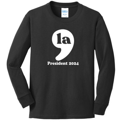 La President 2024 Graphic Kids Long Sleeve Shirt