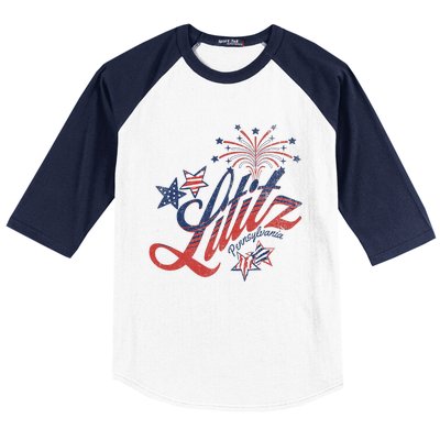 Lititz Pennsylvania 4th Of July Baseball Sleeve Shirt