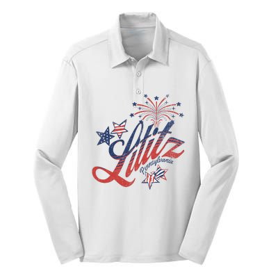 Lititz Pennsylvania 4th Of July Silk Touch Performance Long Sleeve Polo